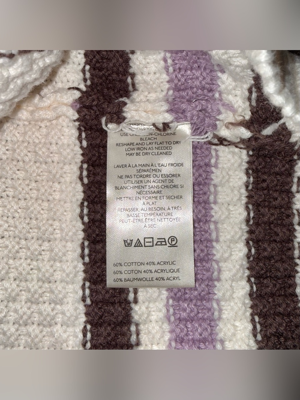 Free People Lila Stripe Cardi Ivory Combo Size Small - Picture 6 of 6